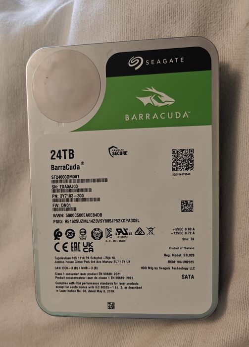 HDD 24 TB не робочий