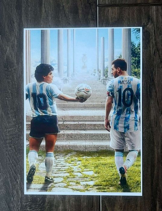 Plakat A4 kodak Messi maradona piłka nożna
