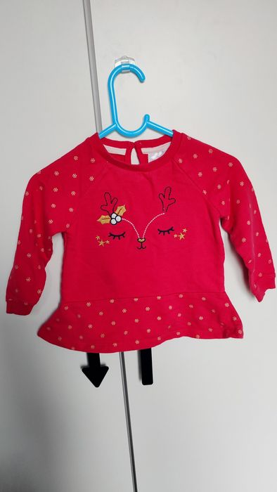 Piękna bluzeczka świąteczna dla dziewczynki rozmiar 86 cm