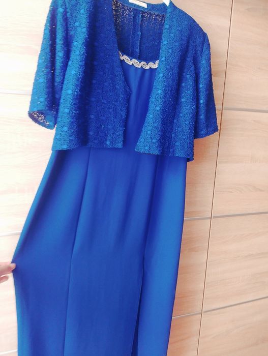 Długa sukienka chabrowa sukienka na wesele  sukienka maxi