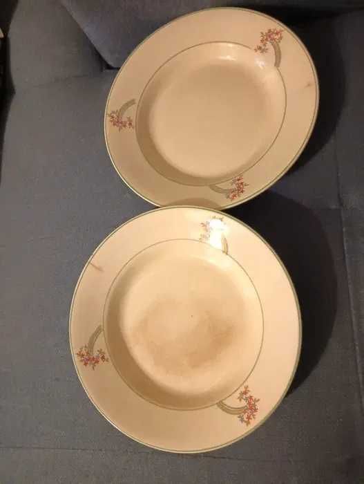 Conjunto de cerâmica / loiça: 2 pratos antigos	e raros - Lusítânia- Coimbra	Vintage*