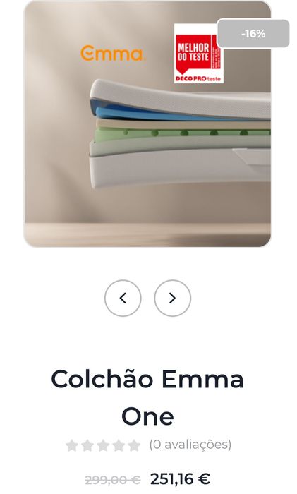 Colchão Emma One 90cmx200cm
