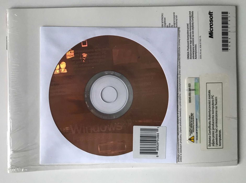 Windows XP PRO 2002 z SP2 płyta CD + książeczka PL retro kolekcje