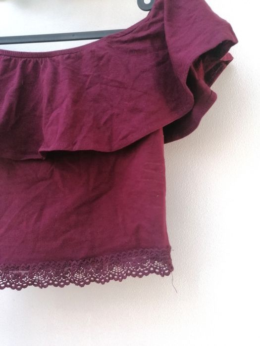 Top Curto Bordeaux