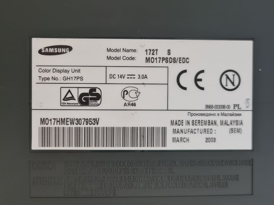 Monitor LCD Samsung SyncMaster 172T