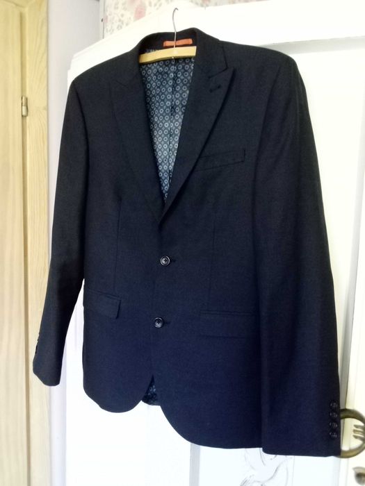 Jak NOWA next marynarka męska garnitur 38r slim fit granatowa M 48