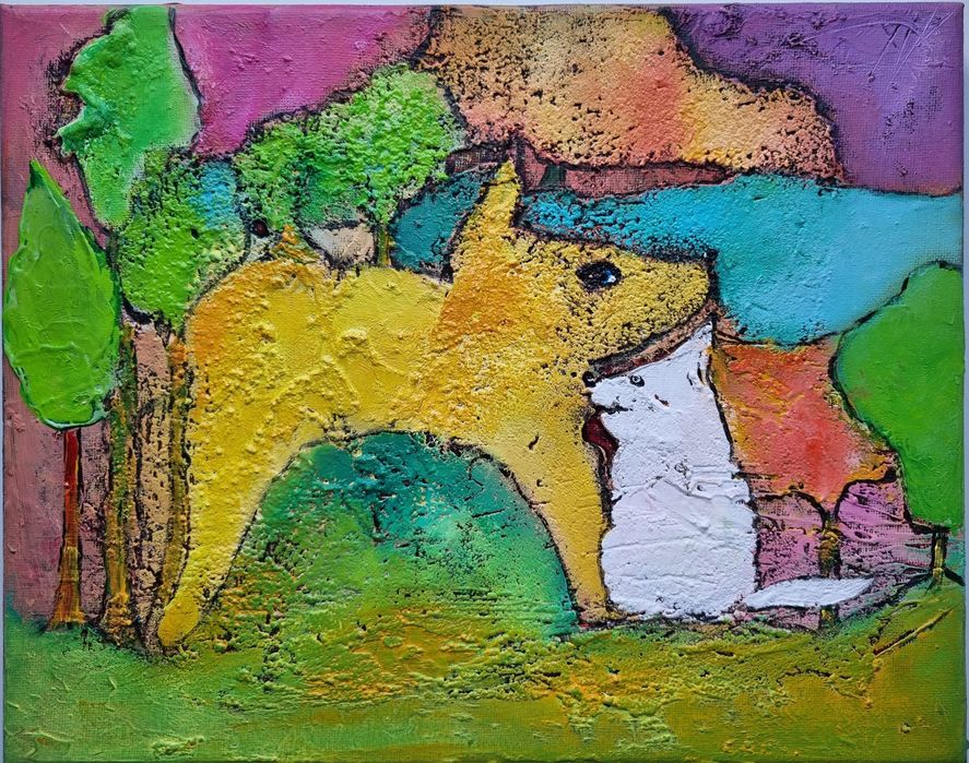 Obraz olejny 24x30 gruba faktura farby RÓŻNE