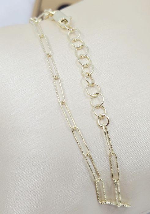 Złota bransoletka splot ankier długie ogniwa próba 585 14k