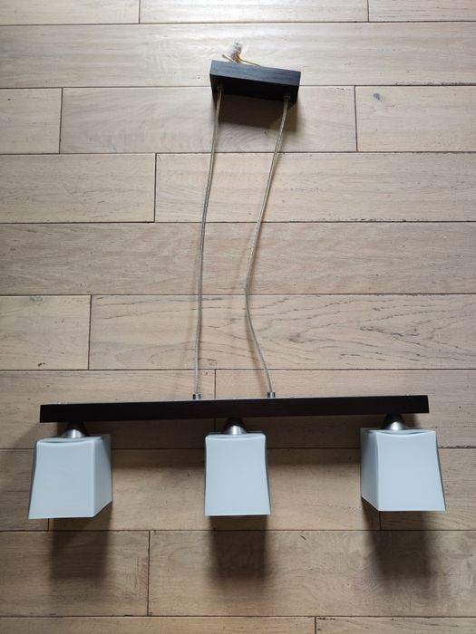 Lampa wisząca 3x E14 wenge i kinkiet 1x E14