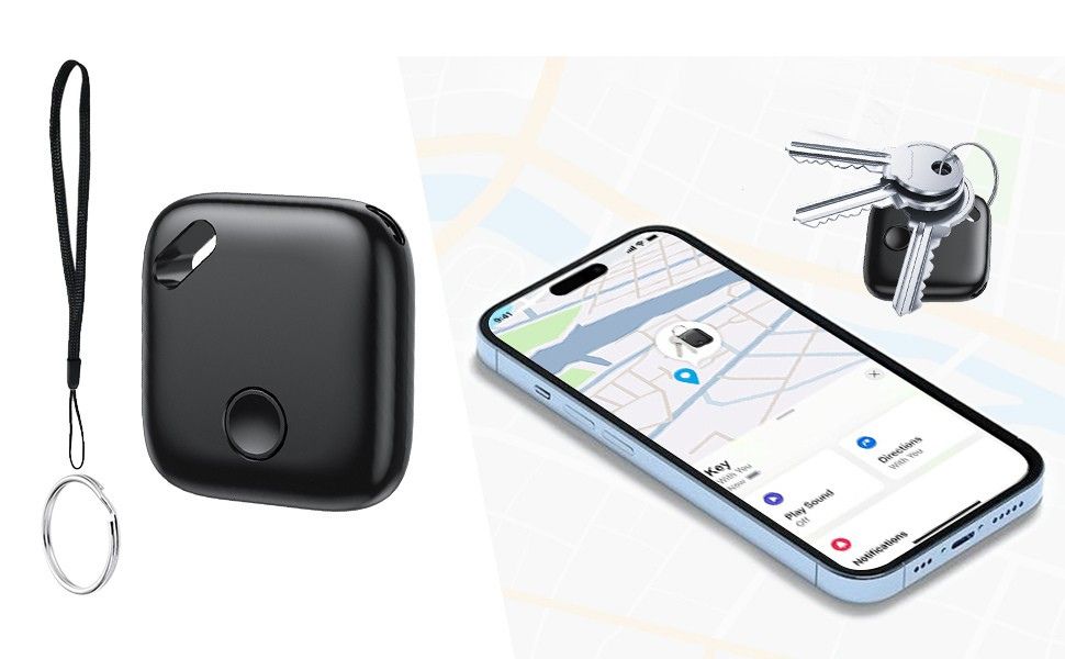 Lokalizator przedmiotów kluczy bagażu AirTracker iOS wodoodporny czarn