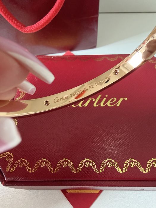 Браслет Cartier Love  17 rose gold з викроткою без упакування!
