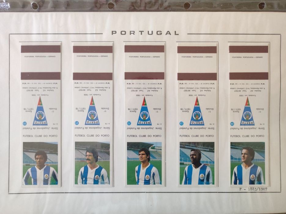Coleção completa de carteiras de fósforos Futebol Clube do Porto 77/78