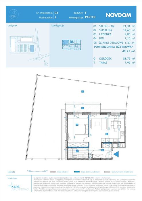 2 pokojowe mieszkanie 49,21 m2 - Osiedle Botaników - Przasnysz