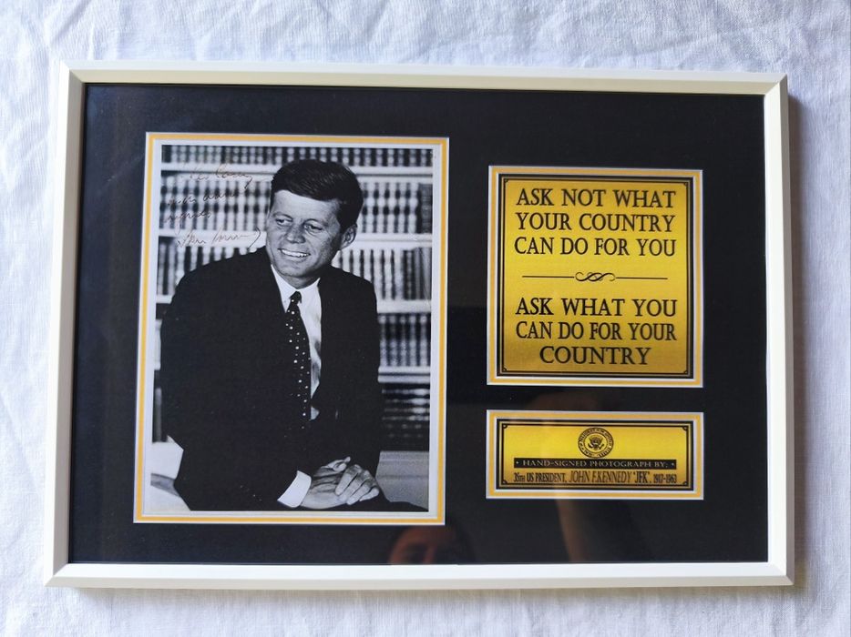 Moldura President John F. Kennedy com Autógrafo (A4)