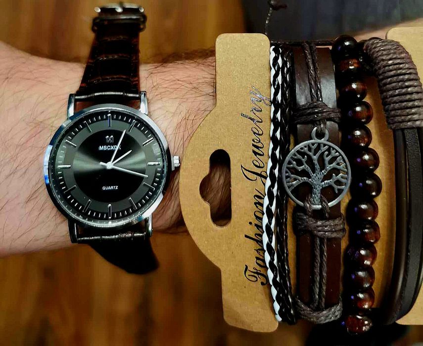 Stylowy zegarek męski zestaw
