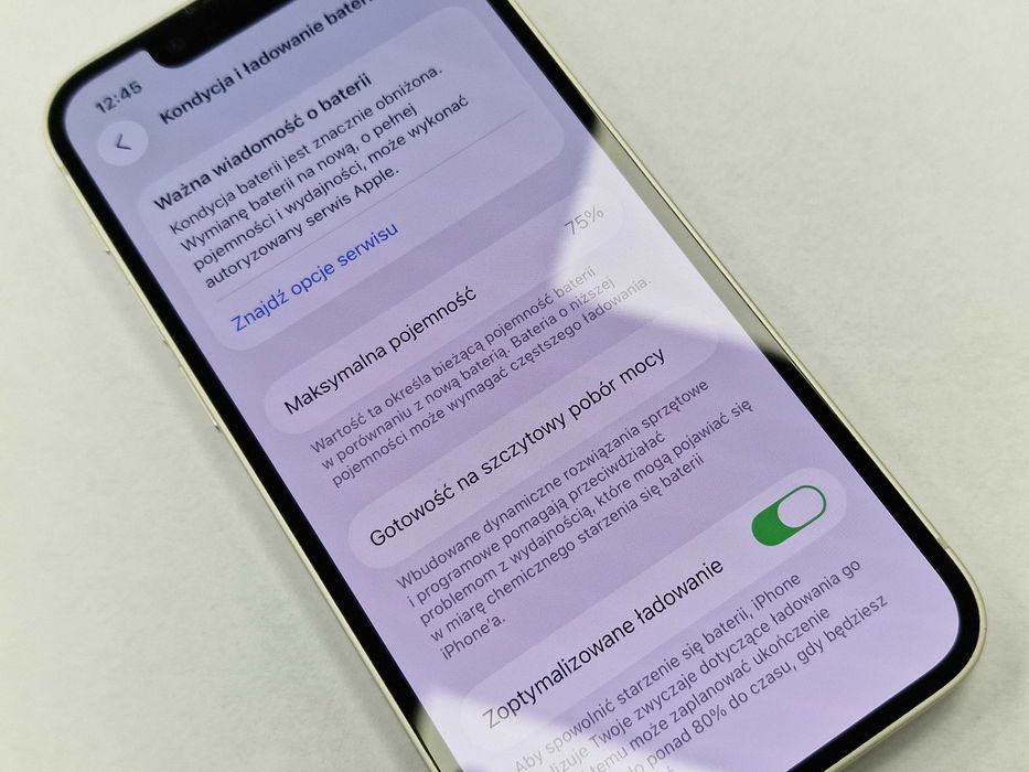 iPhone 13 mini 128GB/ Starlight/ Grade A/ BAT 75%/ Gwarancja + ładowar