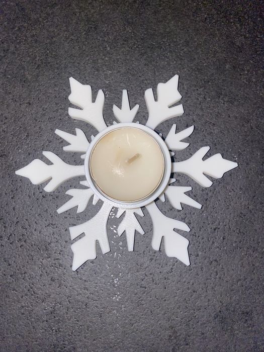 Świąteczny świecznik płatek śniegu + świeczka GRATIS!