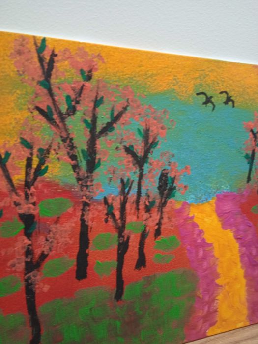 Obraz ścieżka przez las akryl na płótnie