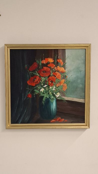 Maki na płótnie w drewnianej ramie