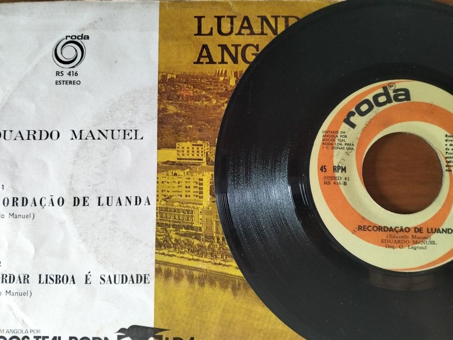 Disco de vinil single 45' Eduardo Manuel - Recordação de Luanda'