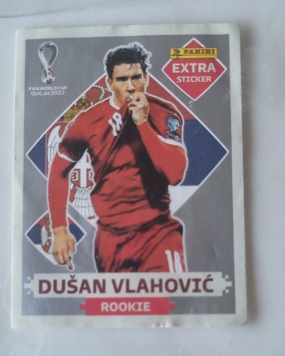 Cromo mundial 2022 extra sticker prateada Dusan Vlahovic