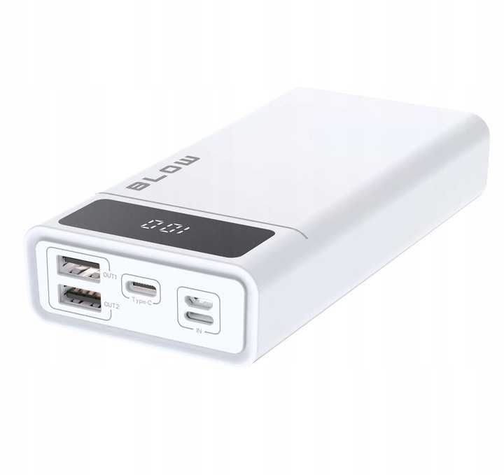 Powerbank 20000 mAh 22,5W QC PD szybki bezpieczny pojemny biały USB-C