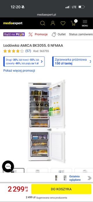 Lodówka Amica do zabudowy