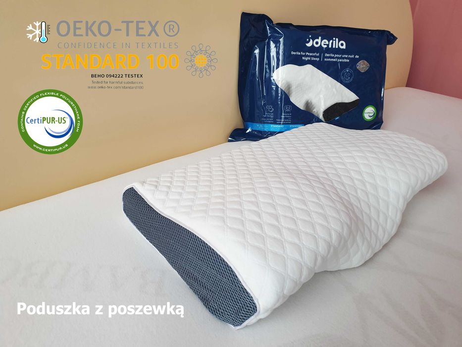 Derila Poduszka ortopedyczna do spania Wsparcie karku i snu 50x30x10