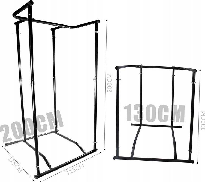 Klatka treningowa drążek do pompek, dipów, kółek gimnastycznych 200cm