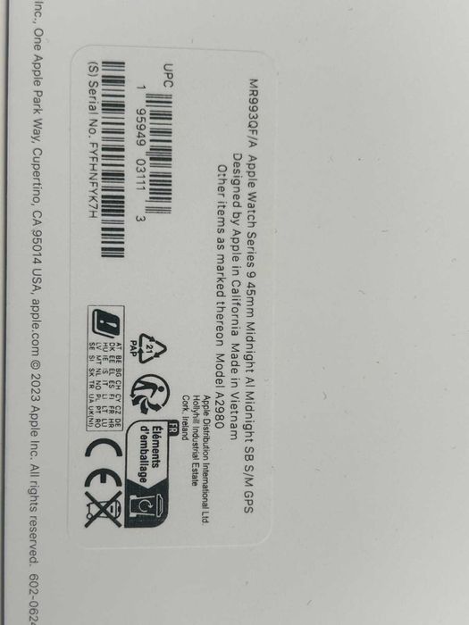 Смарт-годинник apple watch series 9 45 mm A2980 Midnight Aluminium