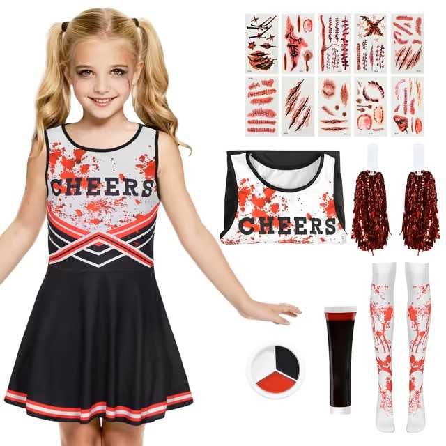 Stroj Cheerleaderka 134-140 pompony Chirliderka Dodatki