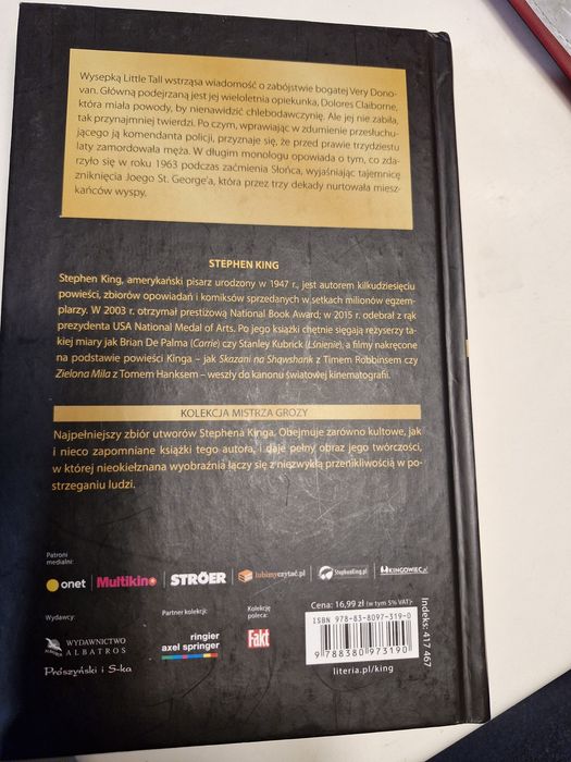 Stephen King książka Dolores Claiborne thriller