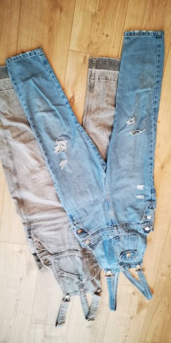 Calças jardineira ganga 11/12 anos