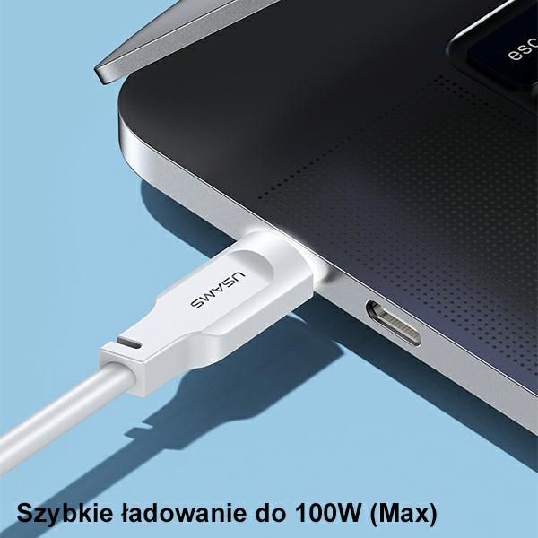 USAMS Kabel USB-C na USB-C 100W 1,2mPort Display Fast Charging Lithe