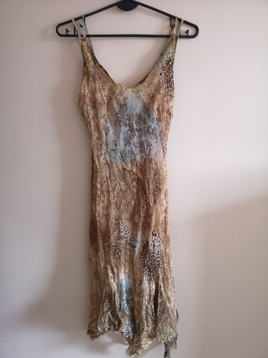 Sukienka boho elastyczna zwiewna h 38 M 36 oversize panterka