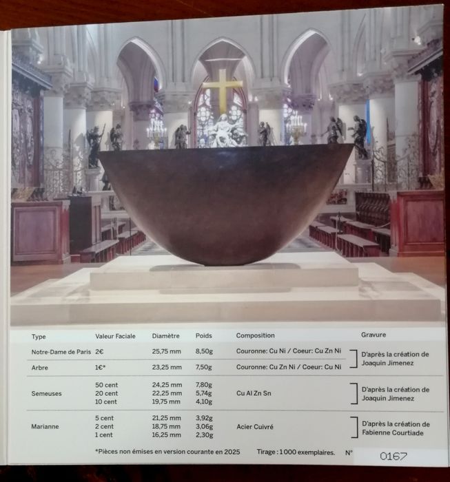 Carteira mini série 2025 com a Moeda Notre Dame Paris
