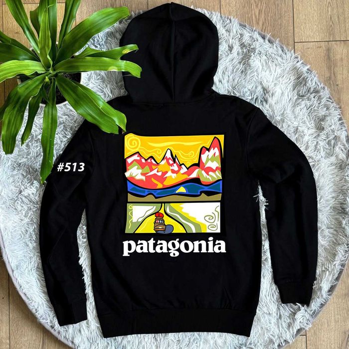 Худи кофта черная • PATAGONIA Retro Road • Cotton 100% • Патагония