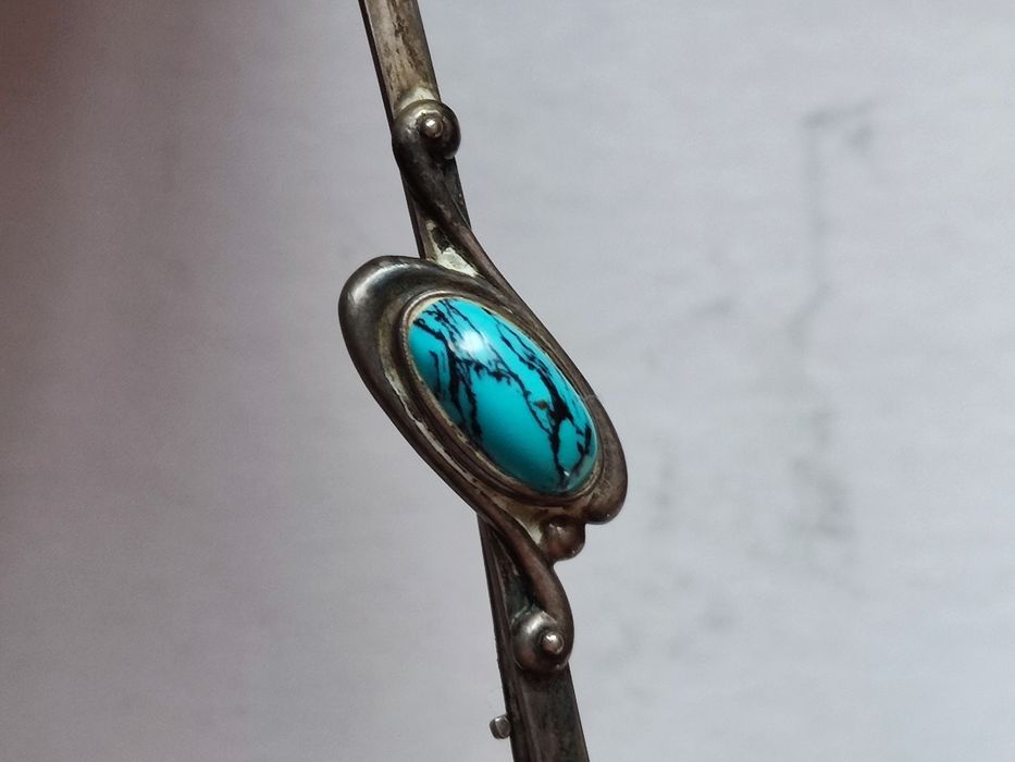 Warmet stara broszka srebro Agat Kłodzko