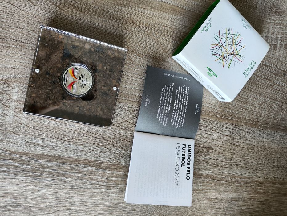 Moeda 5€ do Euro 2024 em Prata 925% Colorida Esgotado