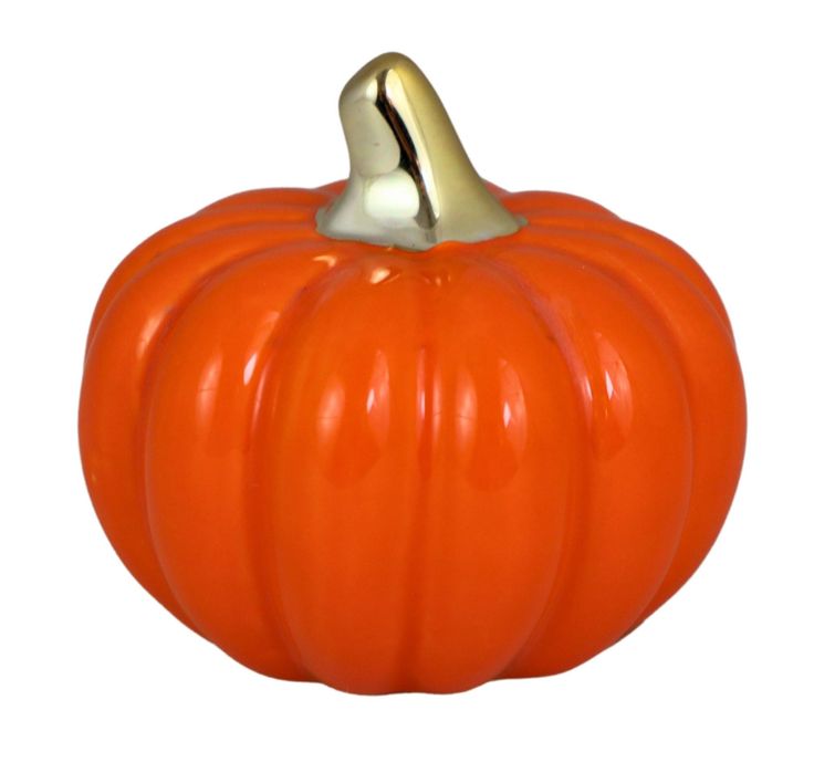 Zestaw ozdobnych dyń pomarańczowych ceramicznych 10,14, 18cm, dynie