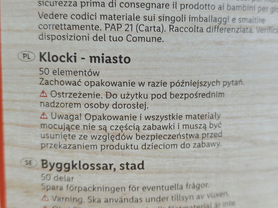 PLAYTIVE klocki drewniane 50 elementów miasto
