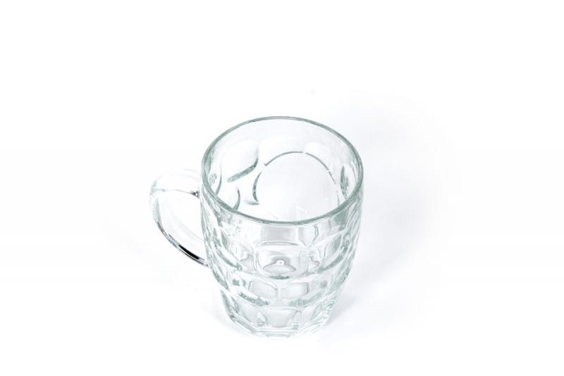 Caneca de cerveja forma cônica, vidro transparente - x24/ 0,5l