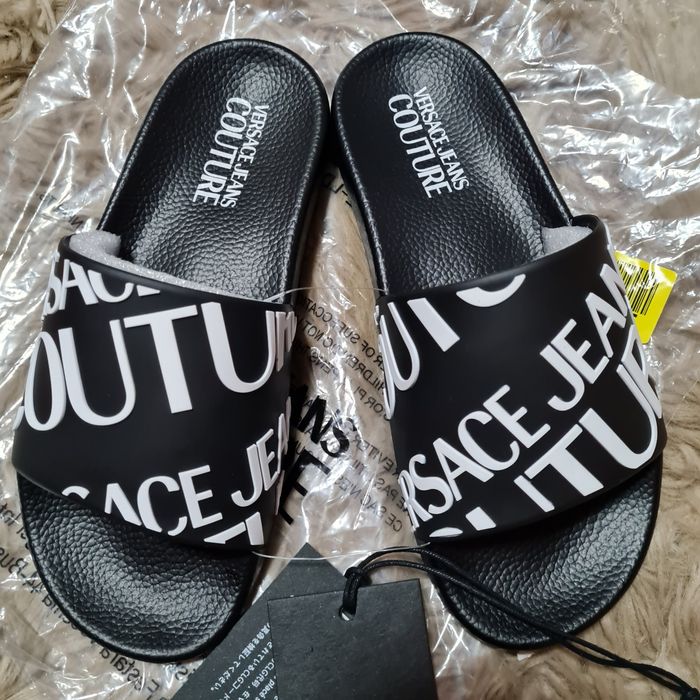 Versace jeans Coulture klapki nowe czarne r. 36 z napisem logo