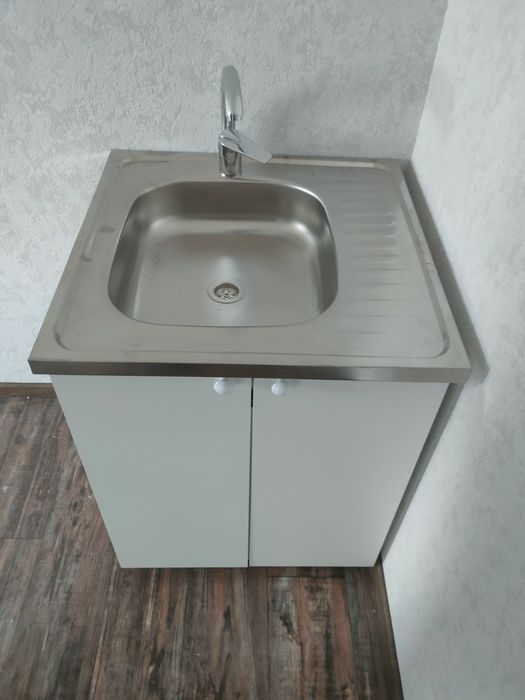 Кухонна тумба 60х60 з мийкою, сифоном та змішувачем з шлангами