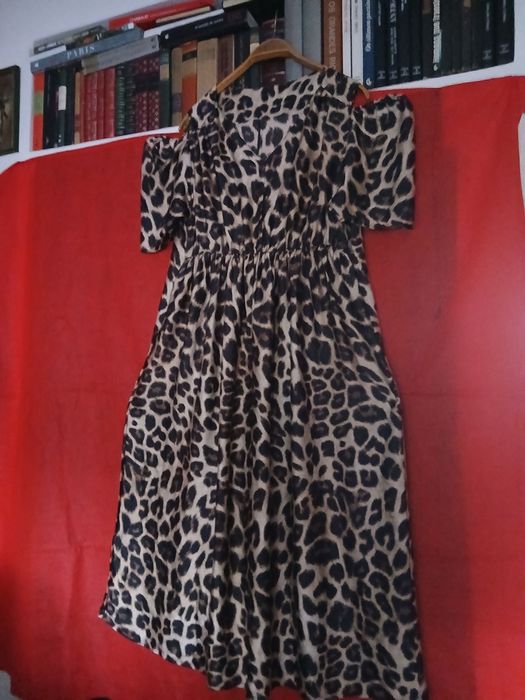 Vestido sêda padrão tigre