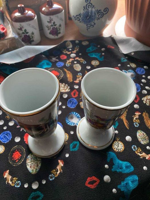 Порцелянові чаші Мазагран з малюнками, Франція, 2 шт