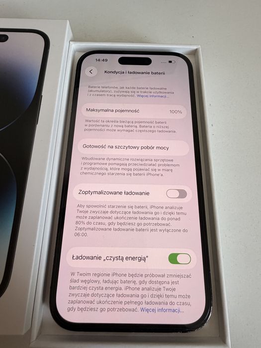 Bateria 100% iPhone 14 Pro 256gb Black
