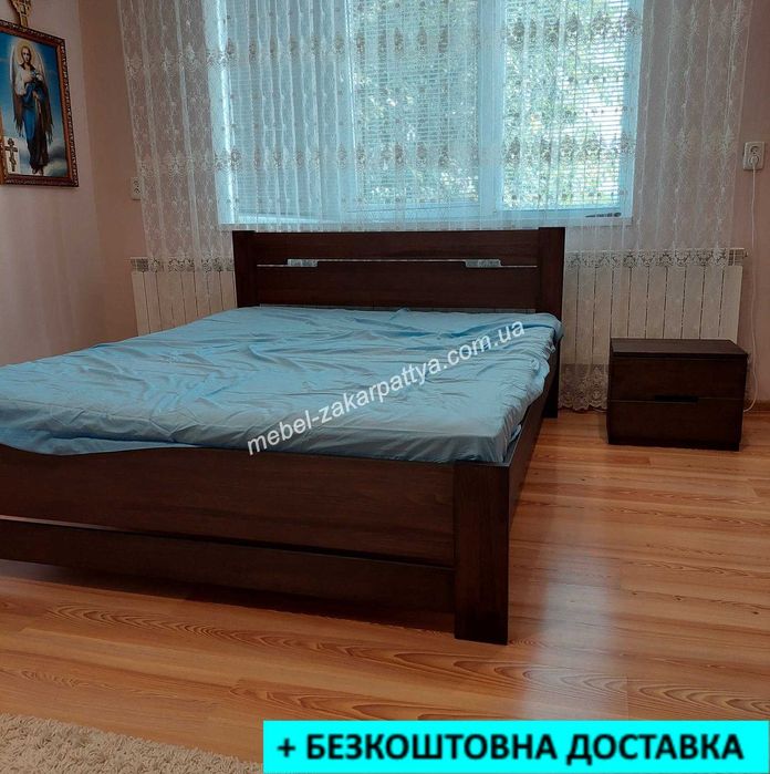 Купити ліжко з дерева. Двоспальне дерев'яне ліжко з бука. Ліжко з шухлядами. Кровать деревянная двуспальная. Ліжко 90,120,140,160,180х200. Доставка