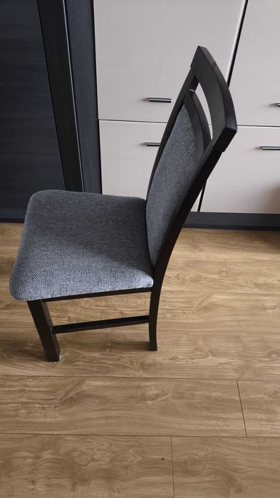 Stół z krzesłami, zestaw stół + 4 krzesła, kolor wenge, fornir, drzewo