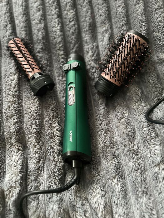 Фен браш vgr 2 в 1 з внасадками 1200вт для швидкого укладання волосся